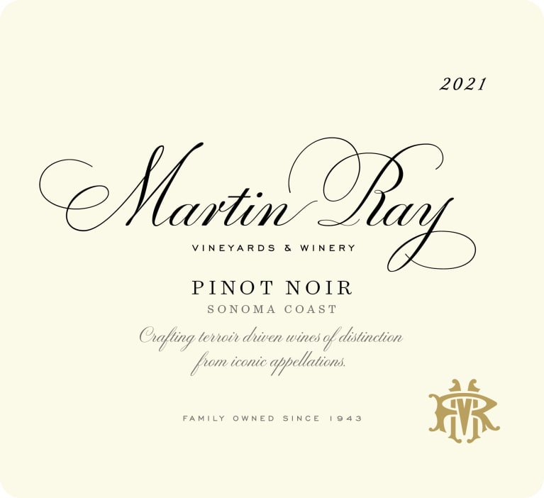 Martin Ray Sonoma Coast Pinot Noir 2021 Front Label