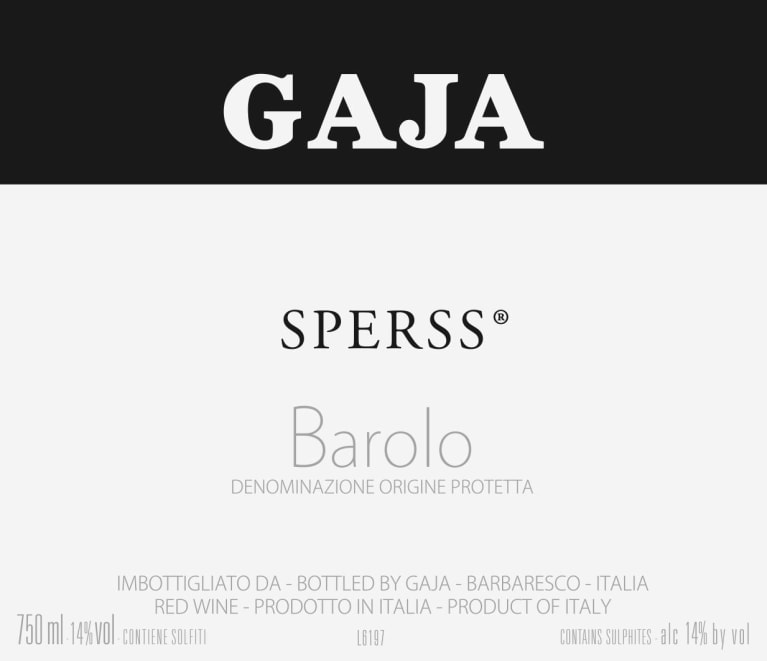 Gaja Sperss Barolo 2017 Front Label