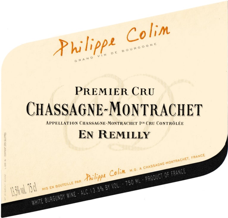 Philippe Colin Chassagne-Montrachet En Remilly Premier Cru 2020 Front Label