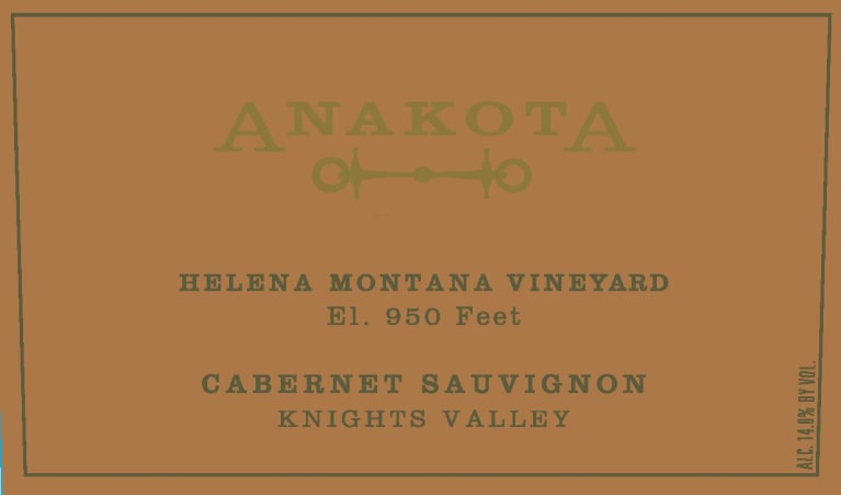 Anakota Helena Montana Vineyard Cabernet Sauvignon 2015 Front Label