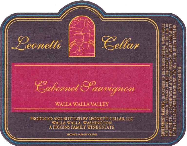 Leonetti Cabernet Sauvignon 2018 Front Label