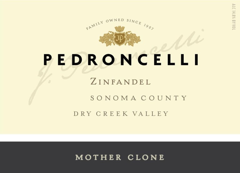 Pedroncelli Mother Clone Zinfandel 2019 Front Label