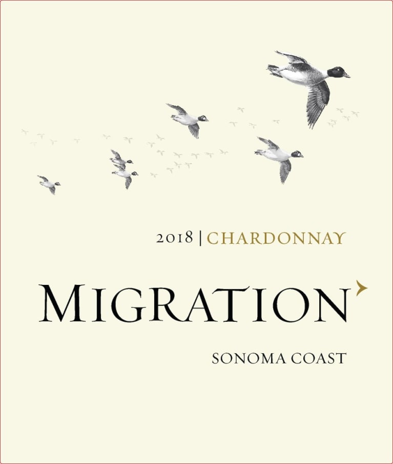 Migration Sonoma Coast Chardonnay 2018 Front Label