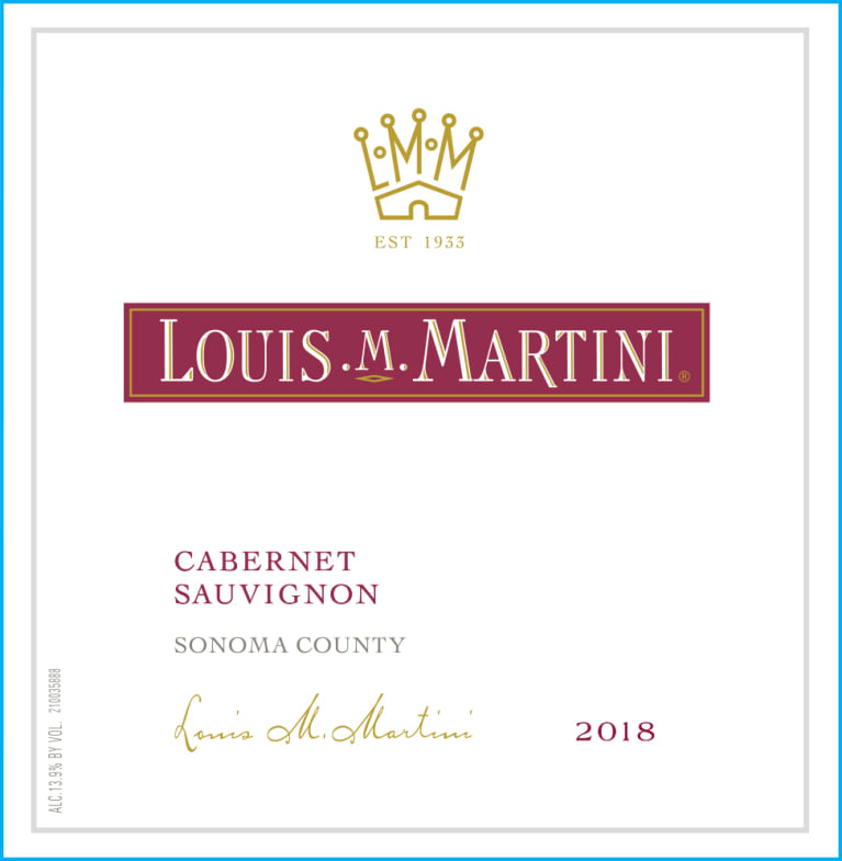 Louis Martini Sonoma Cabernet Sauvignon (375ML half-bottle) 2018 Front Label