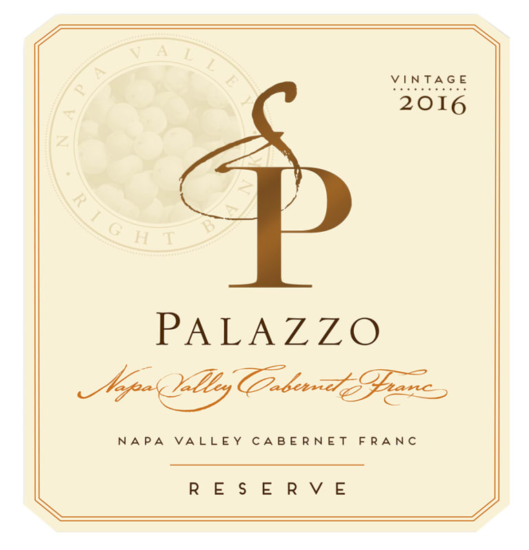 Palazzo California Cabernet Franc Reserve 2016 Front Label