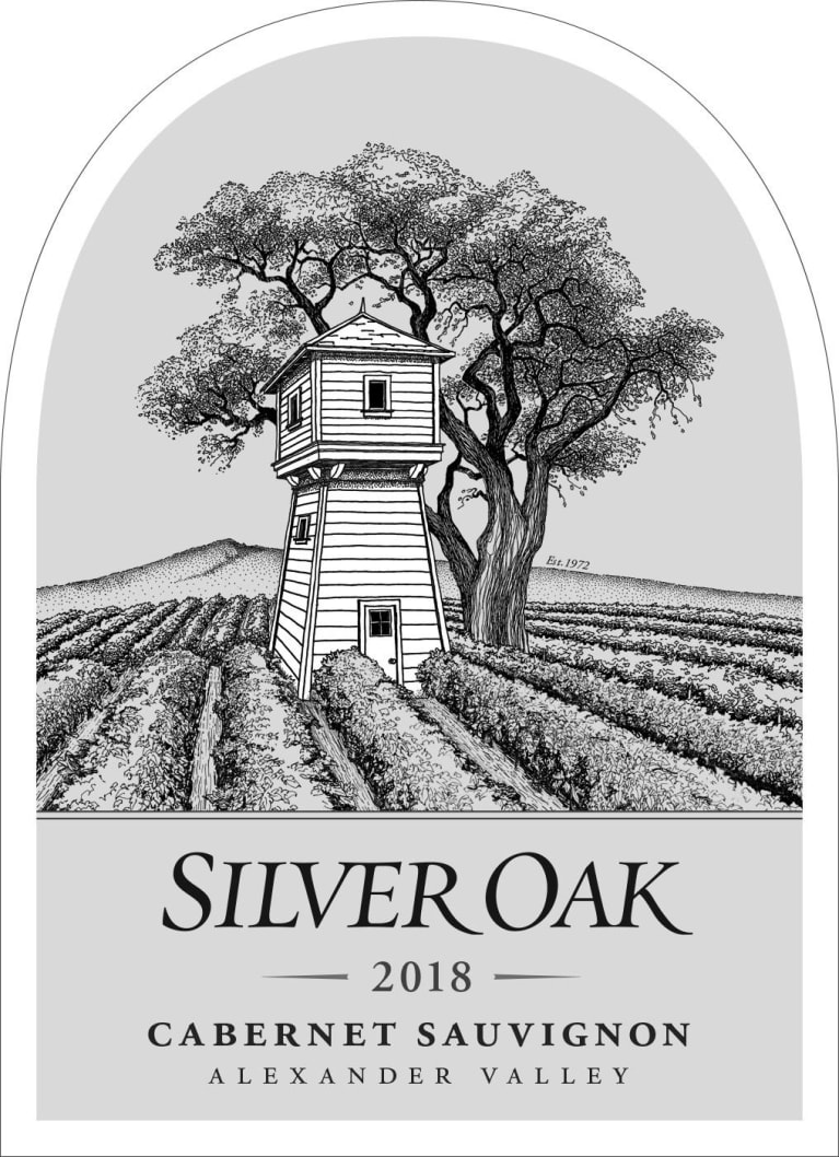 Silver Oak Alexander Valley Cabernet Sauvignon 2018 Front Label