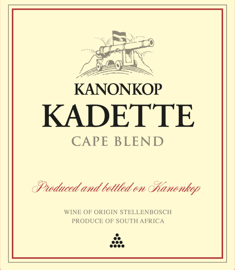 Kanonkop Kadette Cape Blend 2019 Front Label