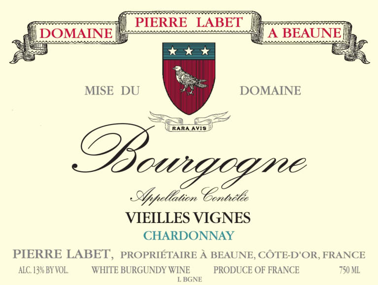 Domaine Pierre Labet Bourgogne Chardonnay Vieilles Vignes 2015 Front Label