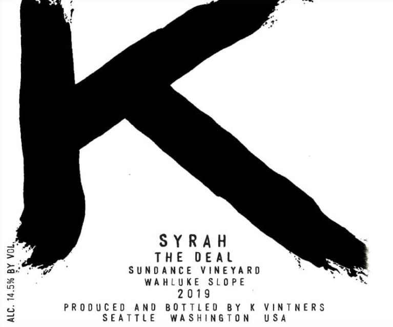 K Vintners The Deal Syrah 2019 Front Label