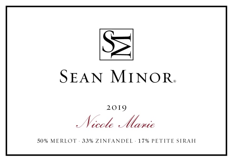Sean Minor Nicole Marie Red Blend 2019 Front Label