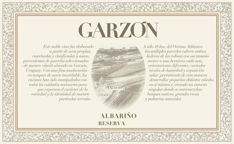 Bodega Garzon Uruguay Reserve Albarino 2022 Front Label