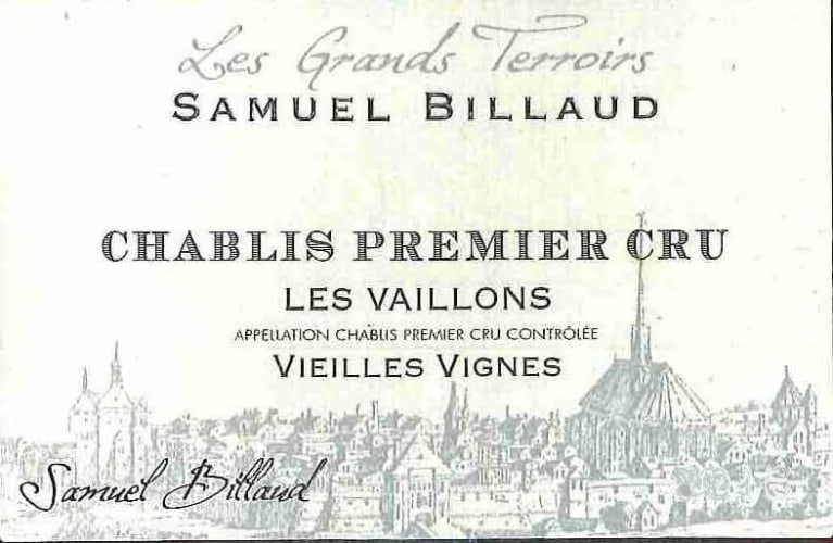 Samuel Billaud Chablis Les Vaillons Vieilles Vignes Premier Cru 2020 Front Label