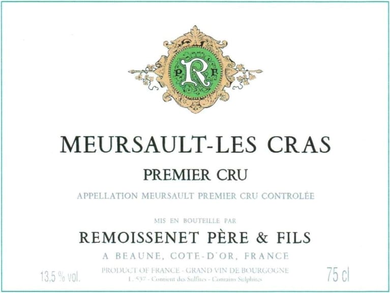 Remoissenet Meursault Les Cras Premier Cru 2019 Front Label