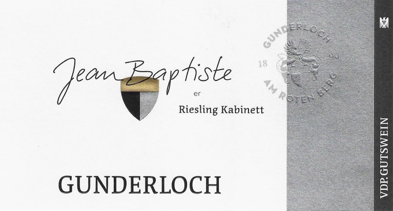 Gunderloch Jean-Baptiste Rheinhessen Riesling Kabinett 2020 Front Label