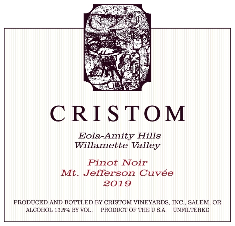 Cristom Mt. Jefferson Cuvee Pinot Noir 2019 Front Label