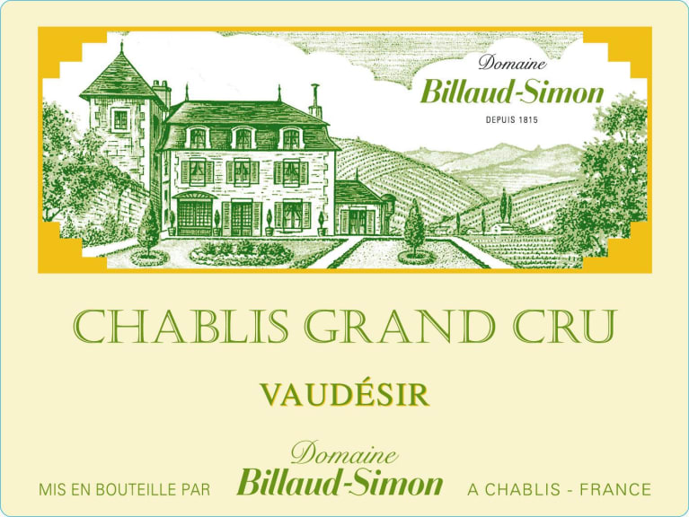 Billaud-Simon Chablis Vaudesir Grand Cru 2018 Front Label