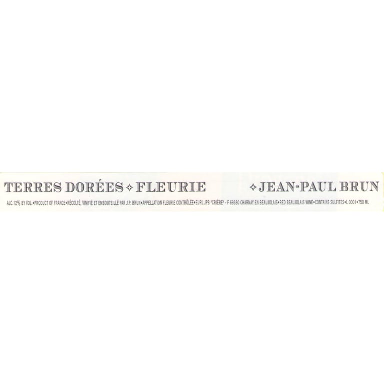 Jean-Paul Brun Domaine des Terres Dorees Fleurie 2019 Front Label