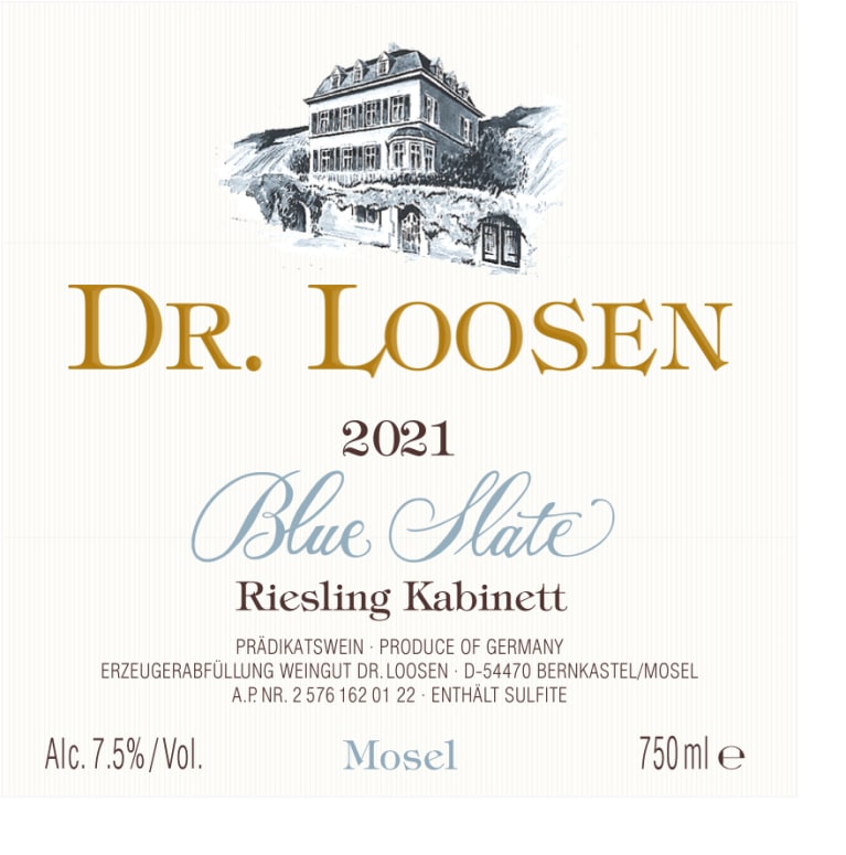 Dr. Loosen Blue Slate Riesling Kabinett 2021 Front Label
