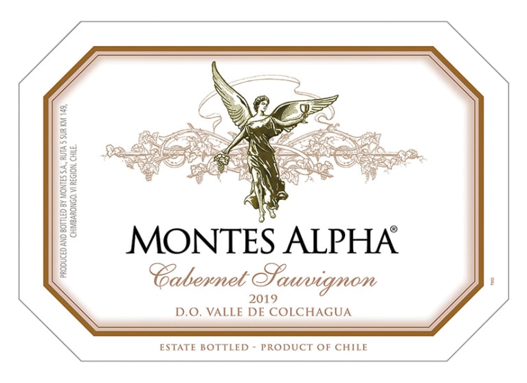 Montes Alpha Series Cabernet Sauvignon 2019 Front Label