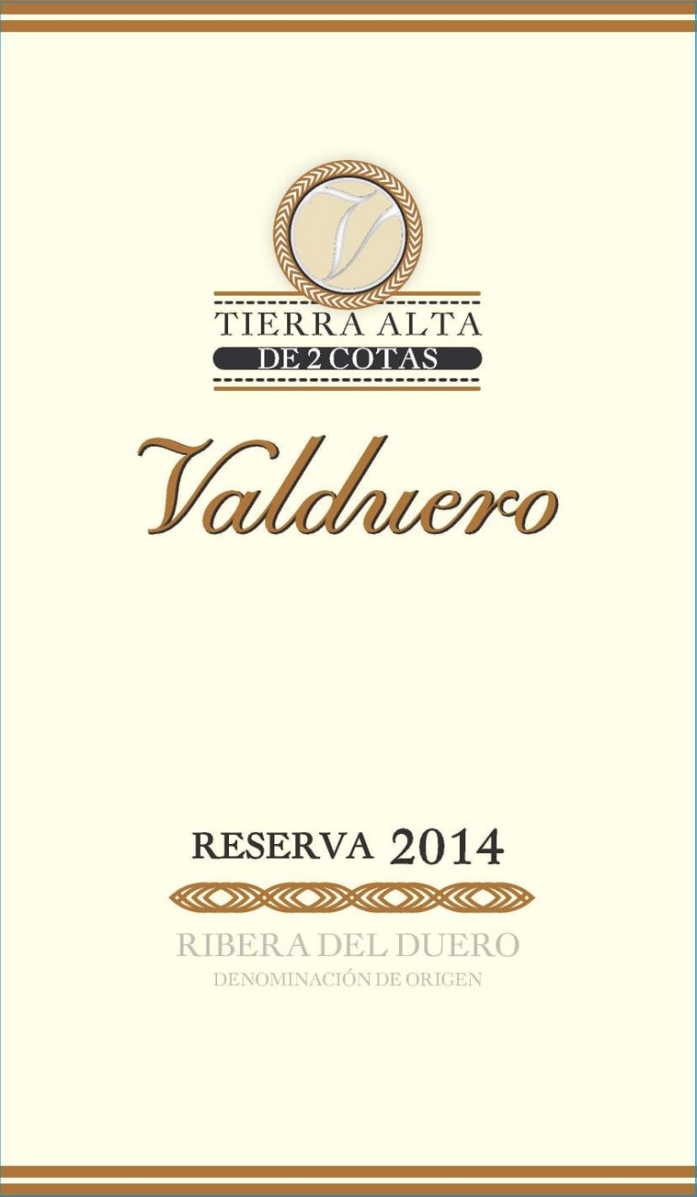 Valduero Dos Cotas Reserva 2014 Front Label