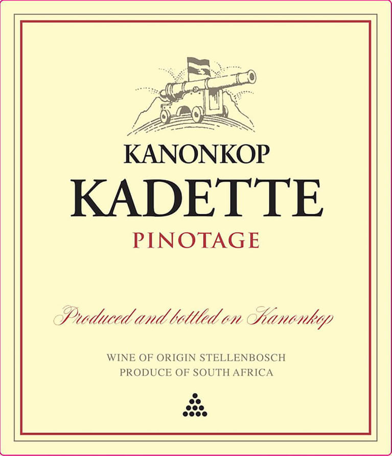 Kanonkop Kadette Pinotage 2019 Front Label