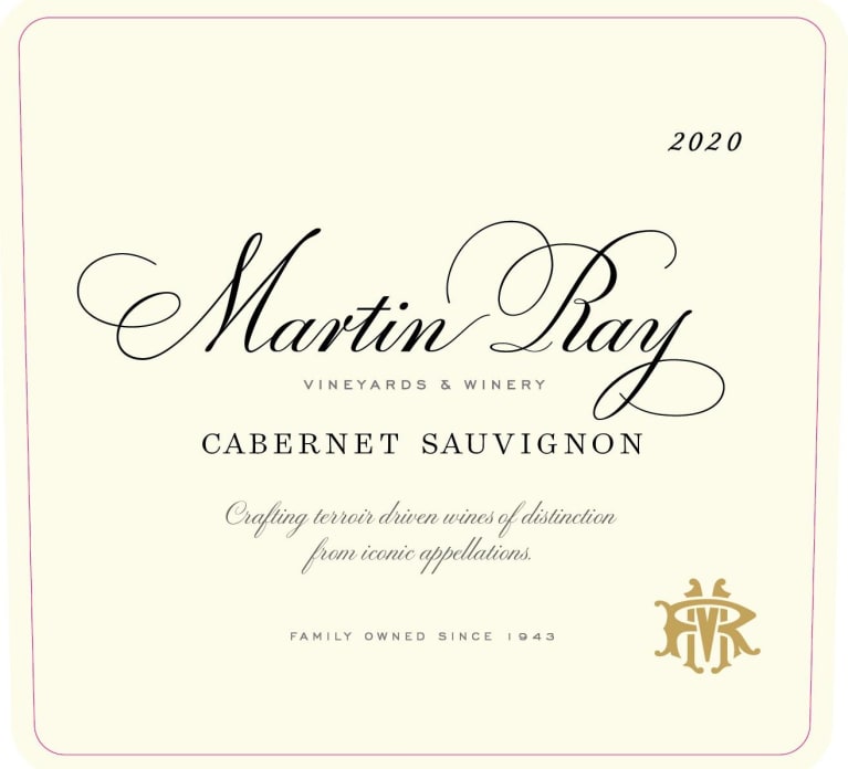 Martin Ray Sonoma-Napa Cabernet Sauvignon 2020 Front Label