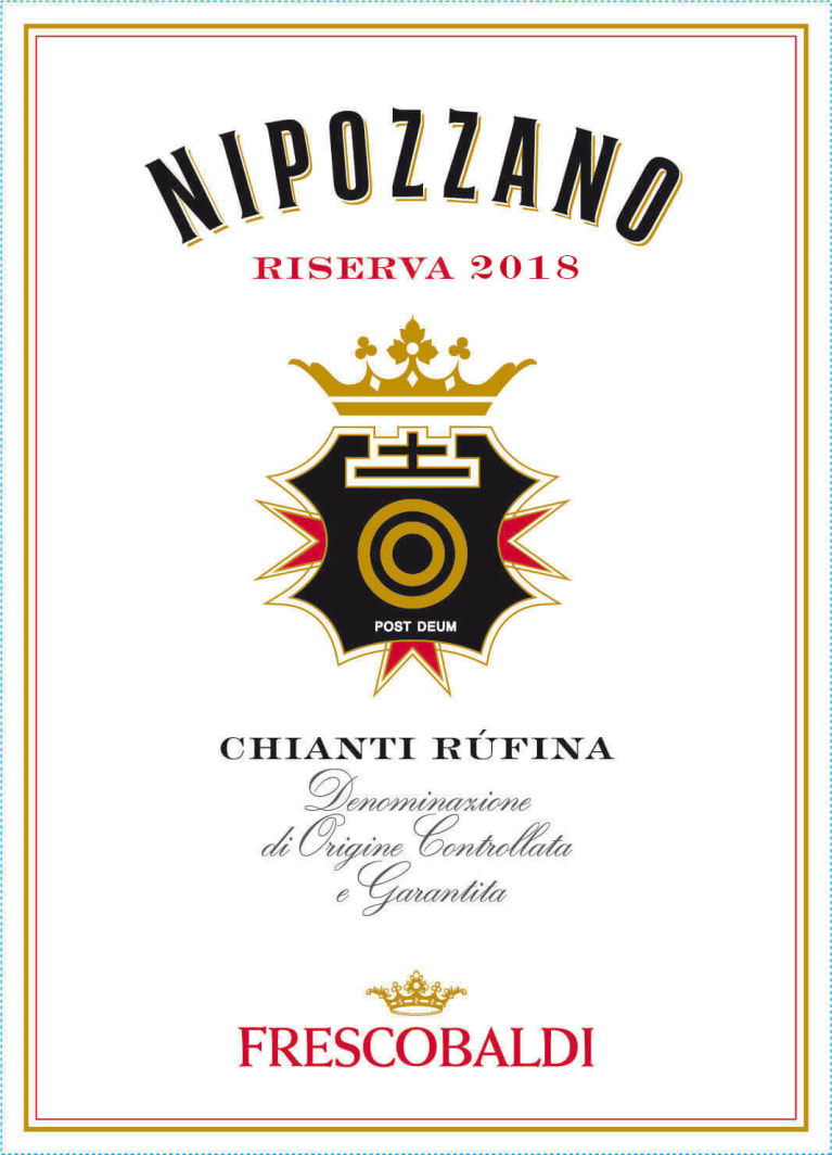Frescobaldi Nipozzano Chianti Rufina Riserva 2018 Front Label