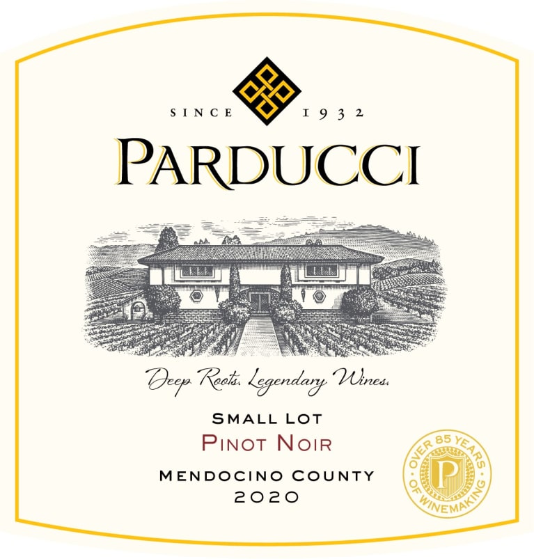 Parducci Small Lot Pinot Noir 2020 Front Label